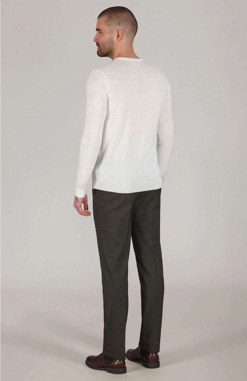 Premium Extra Fine Merino Wool White Sweater
