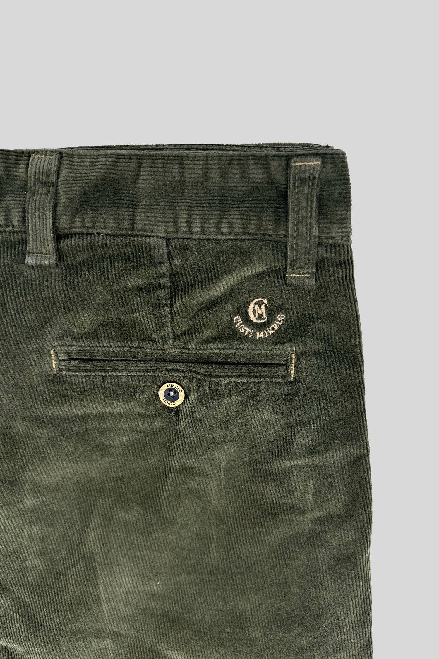 Men's Warm Hunting Green Corduroy Pants - Comfortable Stretch Cotton Blend