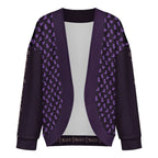 Halloween Ghost Drop Shoulder Knitted Eerie Black Cardigan