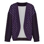 Halloween Ghost Drop Shoulder Knitted Eerie Black Cardigan