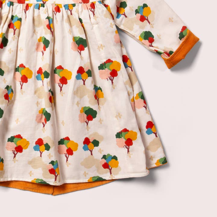 Kids Reversible Corduroy Pocket Dress - Golden Ochre - Organic Cotton