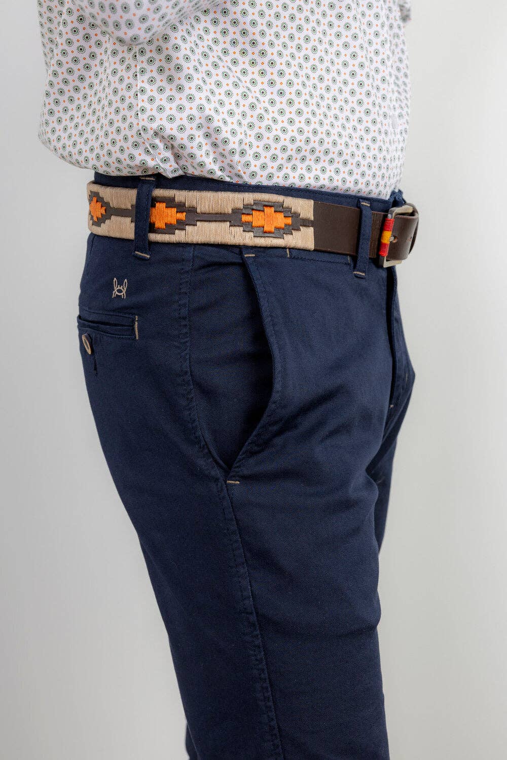 Classic Men's Navy Blue Stretch Chino Pants - Comfortable Regular Fit Everyday Wear