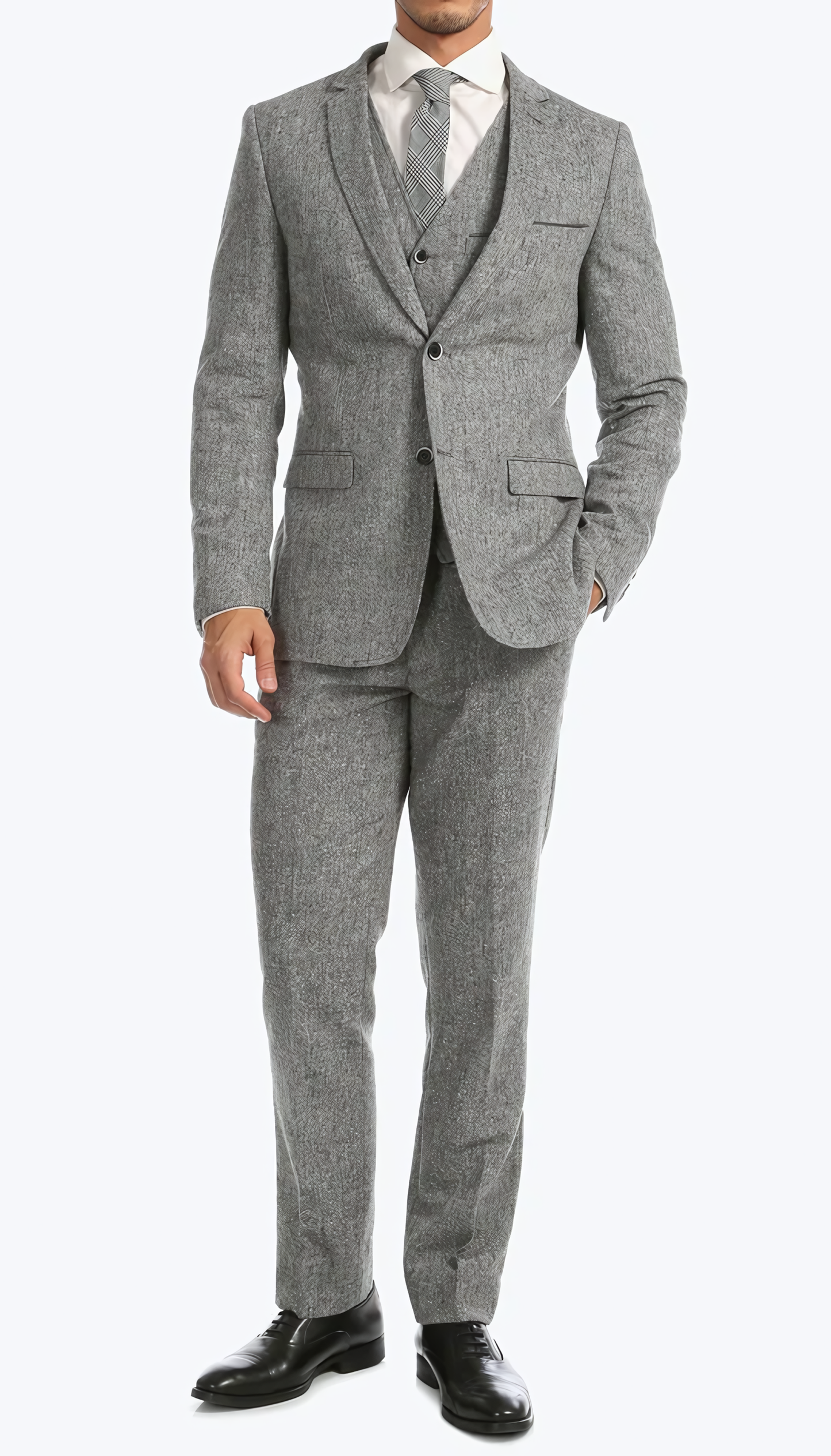 3-Piece Slim Fit Grey Suit