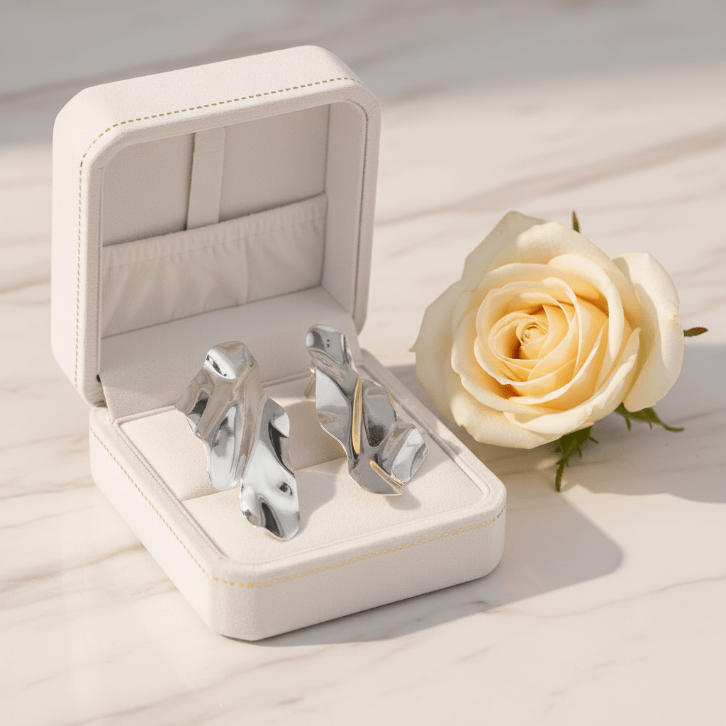 Earring in Luxury Box with Rose 1