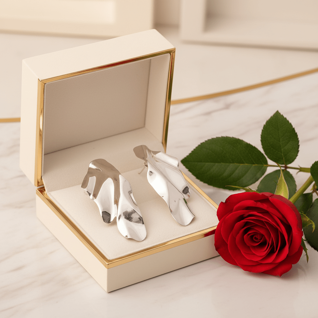 Earring in Luxury Box with Rose 4