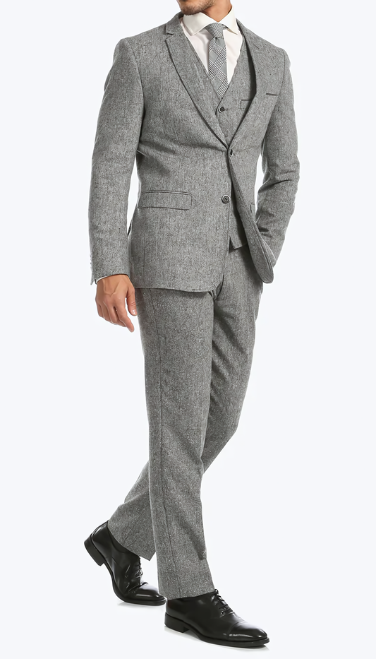 3-Piece Slim Fit Grey Suit