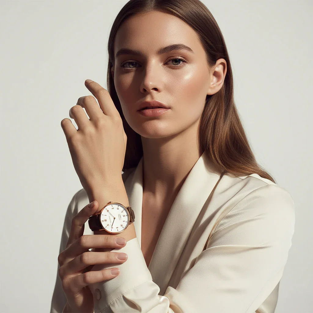 Elegant expression with dramatic lighting