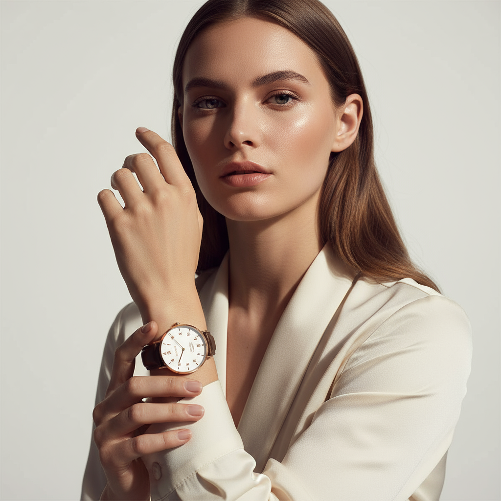 Elegant expression with dramatic lighting