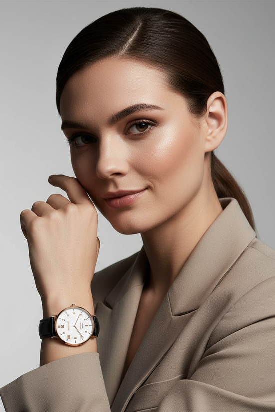 Elegant expression with dramatic lighting