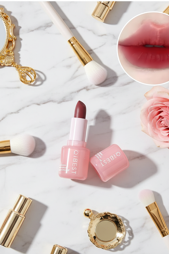 Elegant flat lay with rose