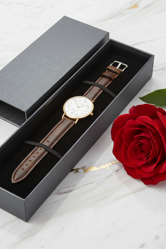 Elegant gift presentation with rose