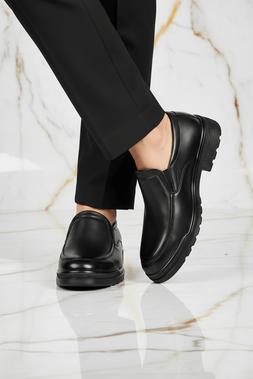 Elegant man - shoe close up marble