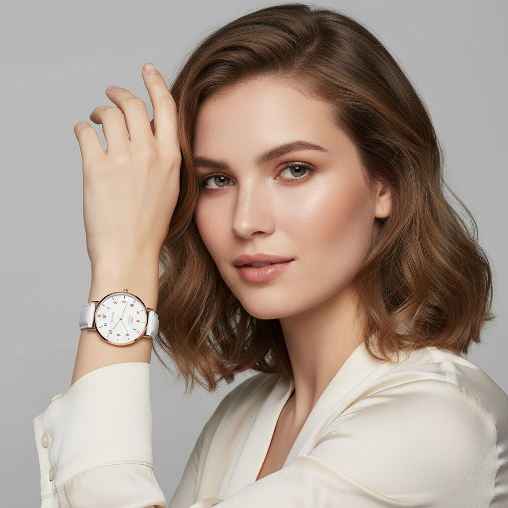 Elegant portrait with hand in hair