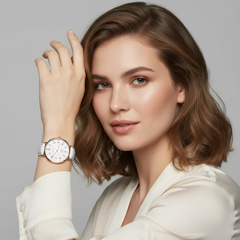 Elegant portrait with hand in hair