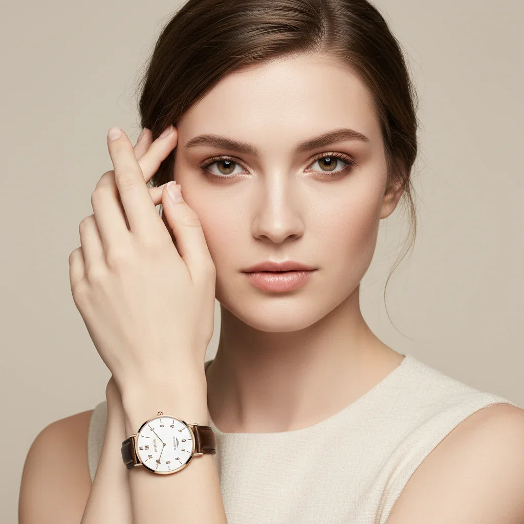 Elegant portrait with hand in hair