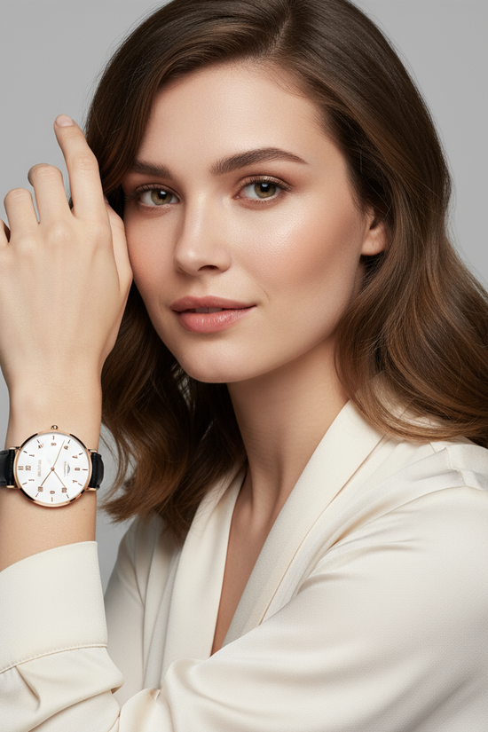 Elegant portrait with hand in hair