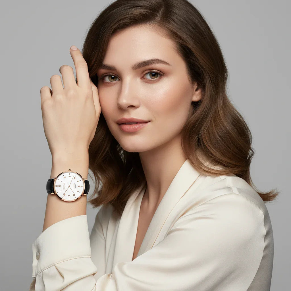 Elegant portrait with hand in hair