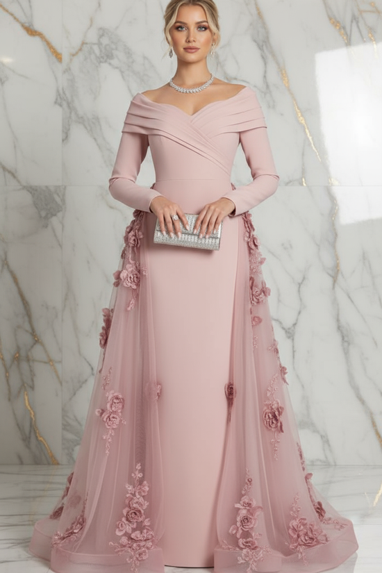 Elegant seated pose - Pink gown