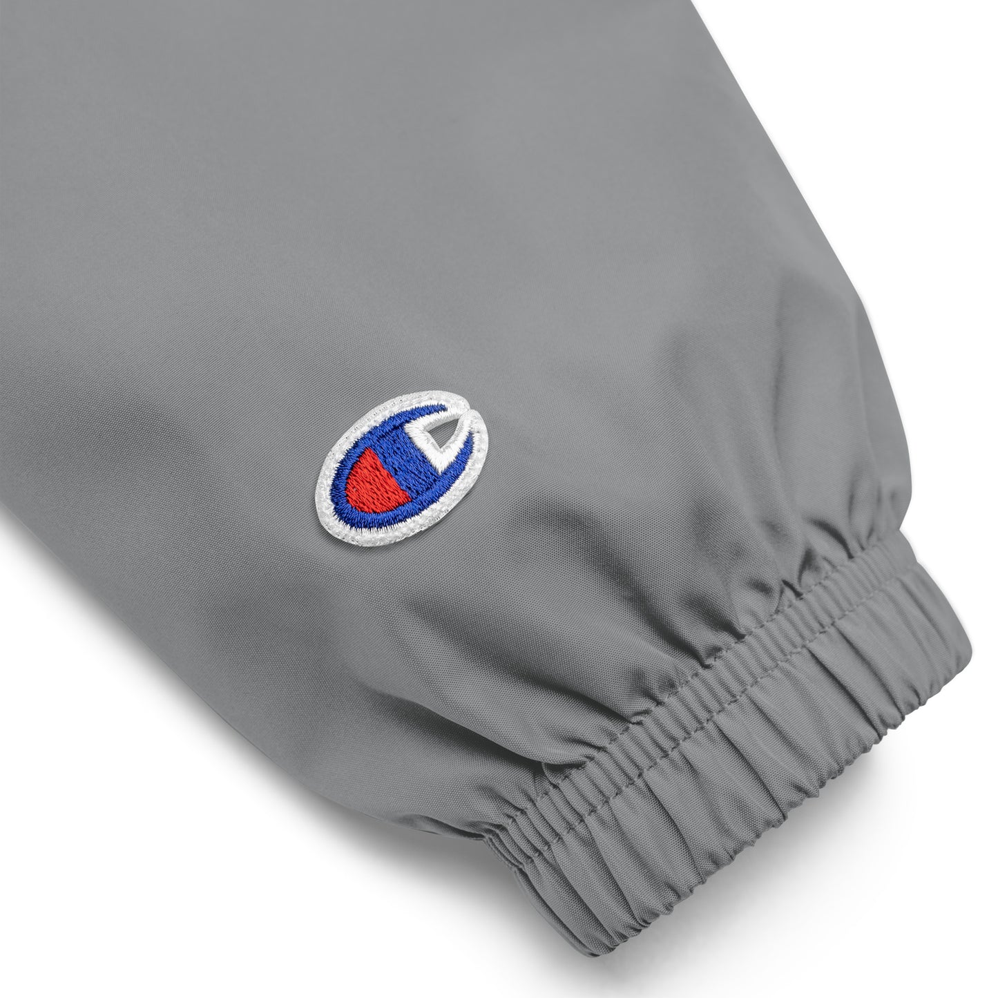 Embroidered Champion Packable Jacket - Gray