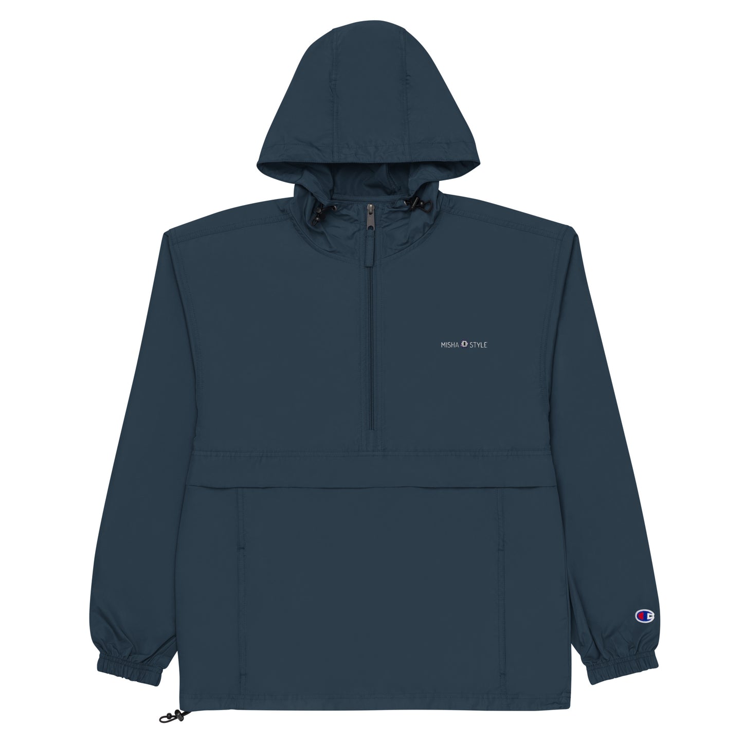 Embroidered Champion Packable Women Jacket - Navy