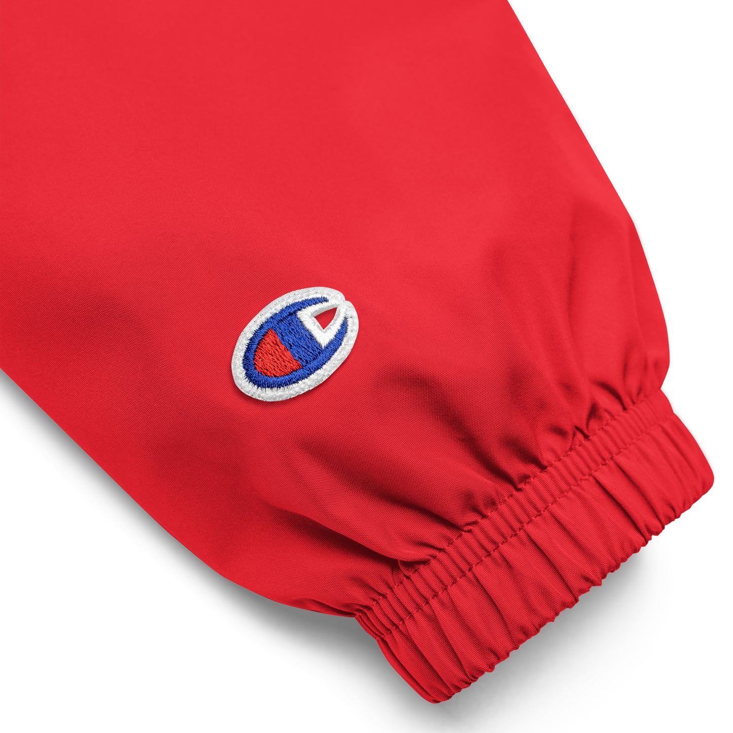 Embroidered Champion Packable Jacket - Red
