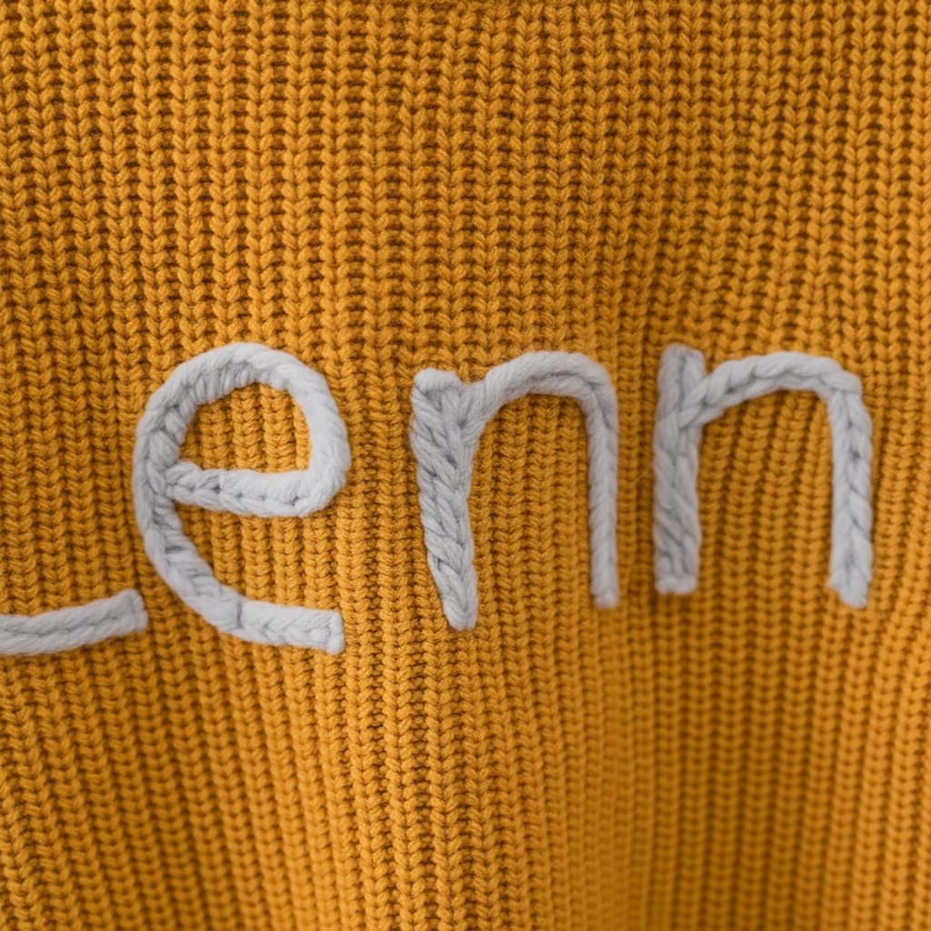 Embroidered name detail