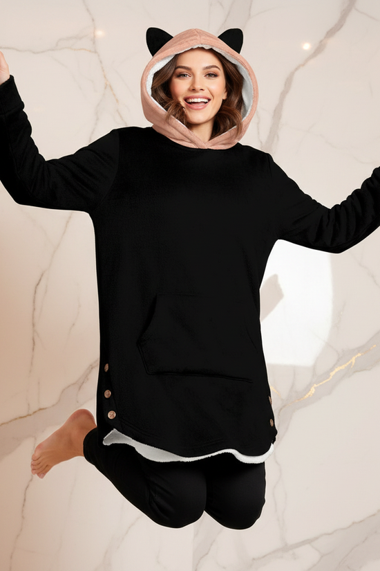 Energetic jumping pose