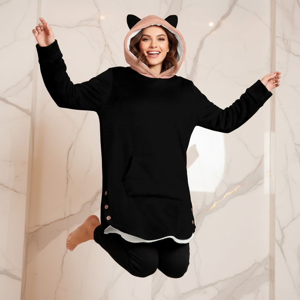 Energetic jumping pose