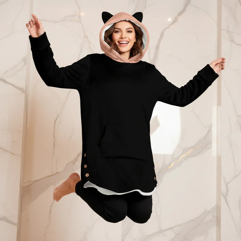 Energetic jumping pose