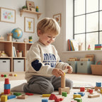 European boy playing