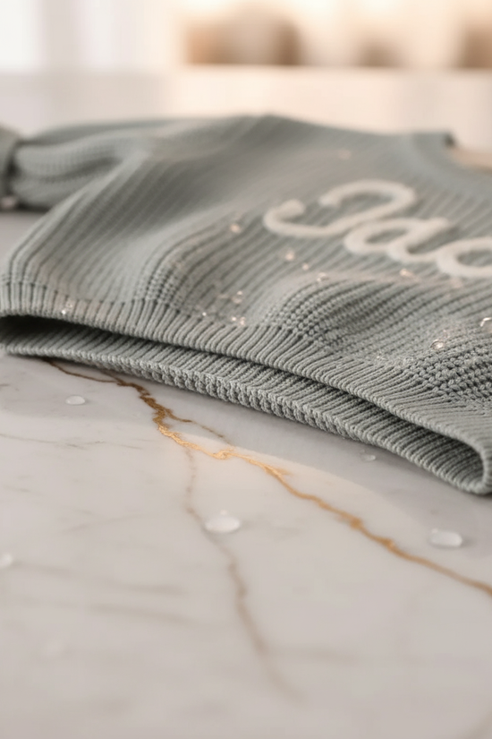 Extreme close-up of knit pattern detail