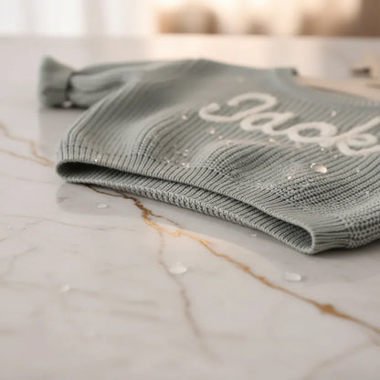 Extreme close-up of knit pattern detail