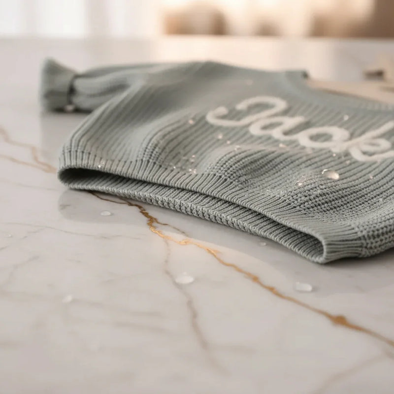 Extreme close-up of knit pattern detail