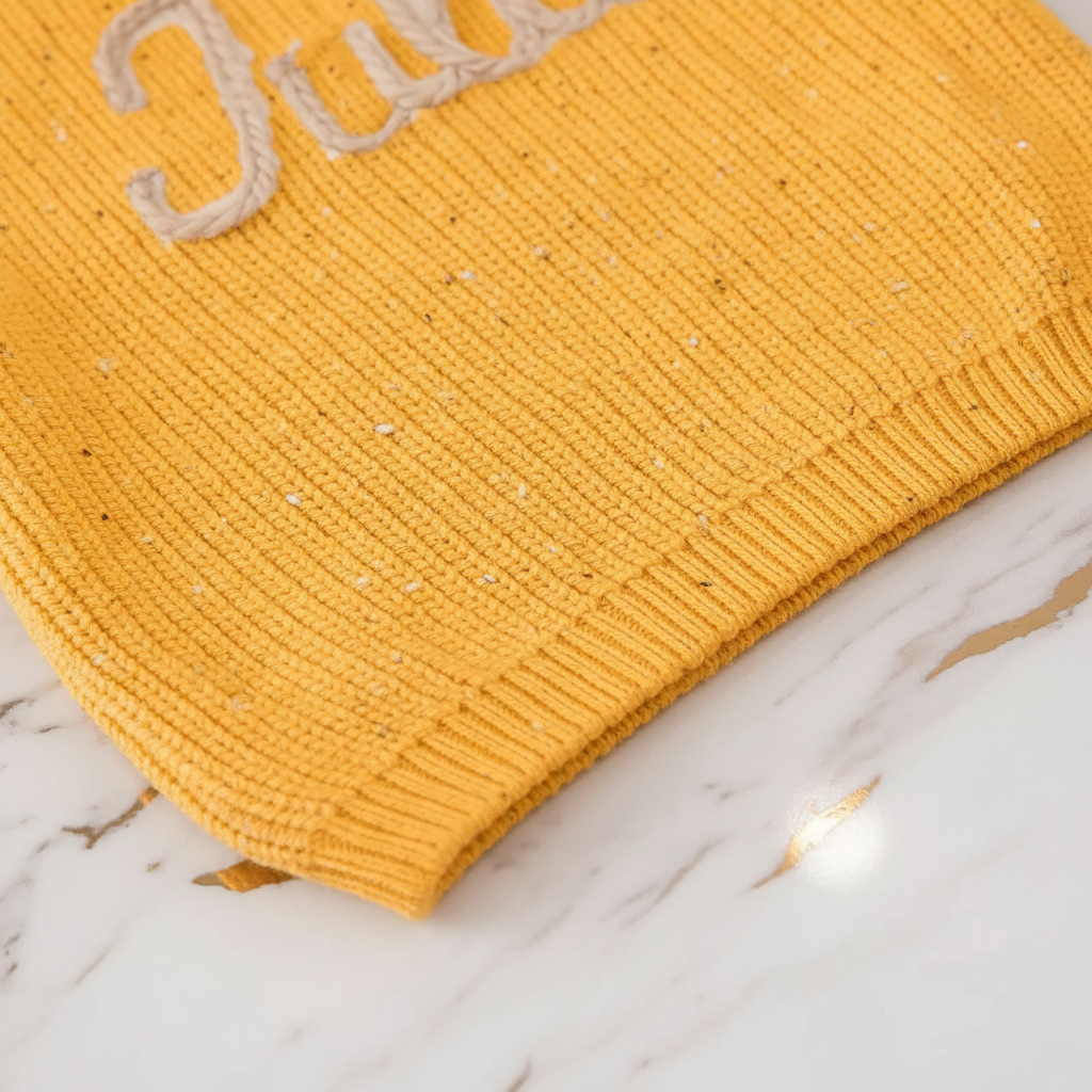 Extreme close-up of knitted texture