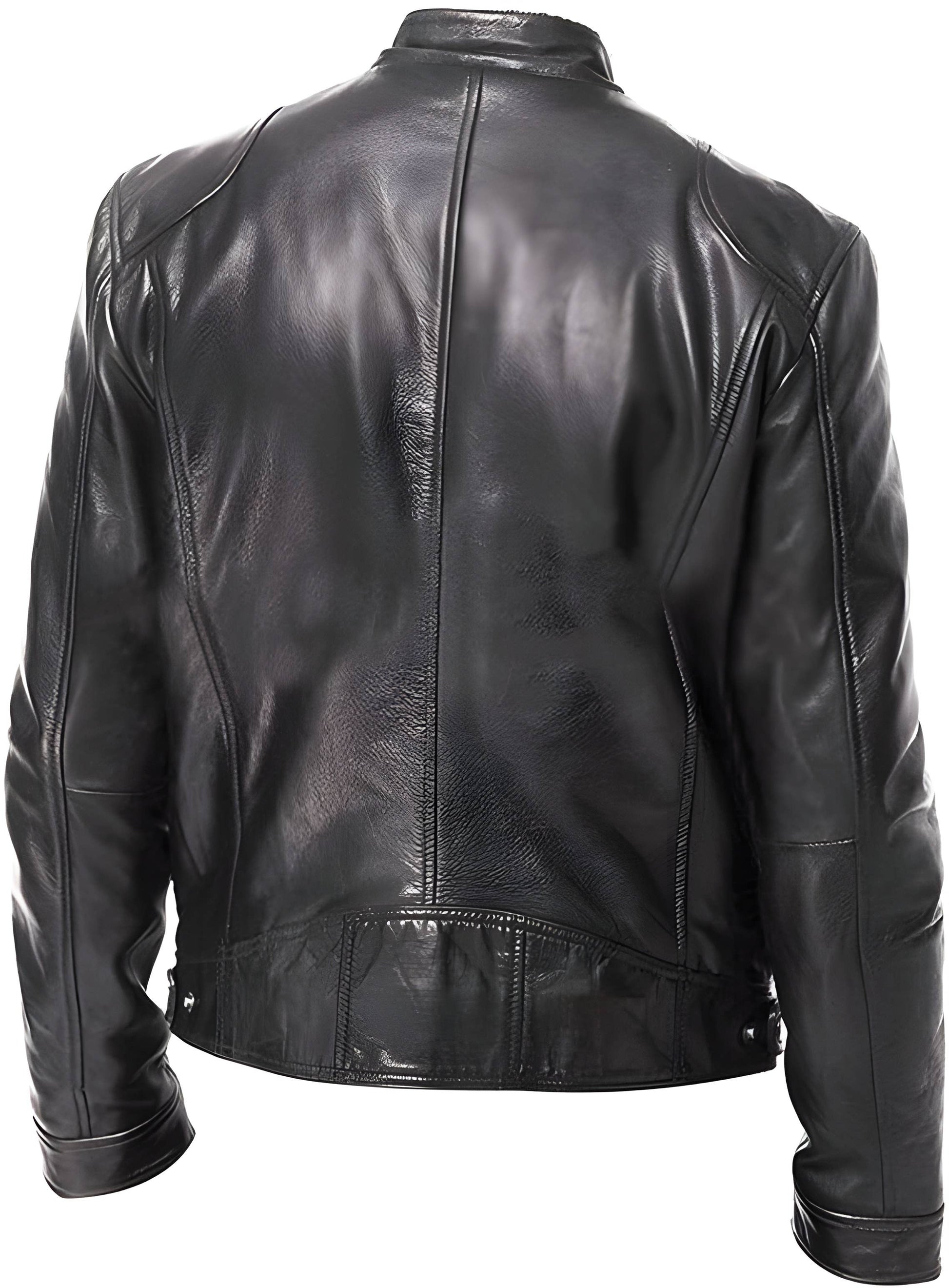 Sustainable Eco Luxe Men's Black Sheepskin Leather Rider Jacket - Classic Fit