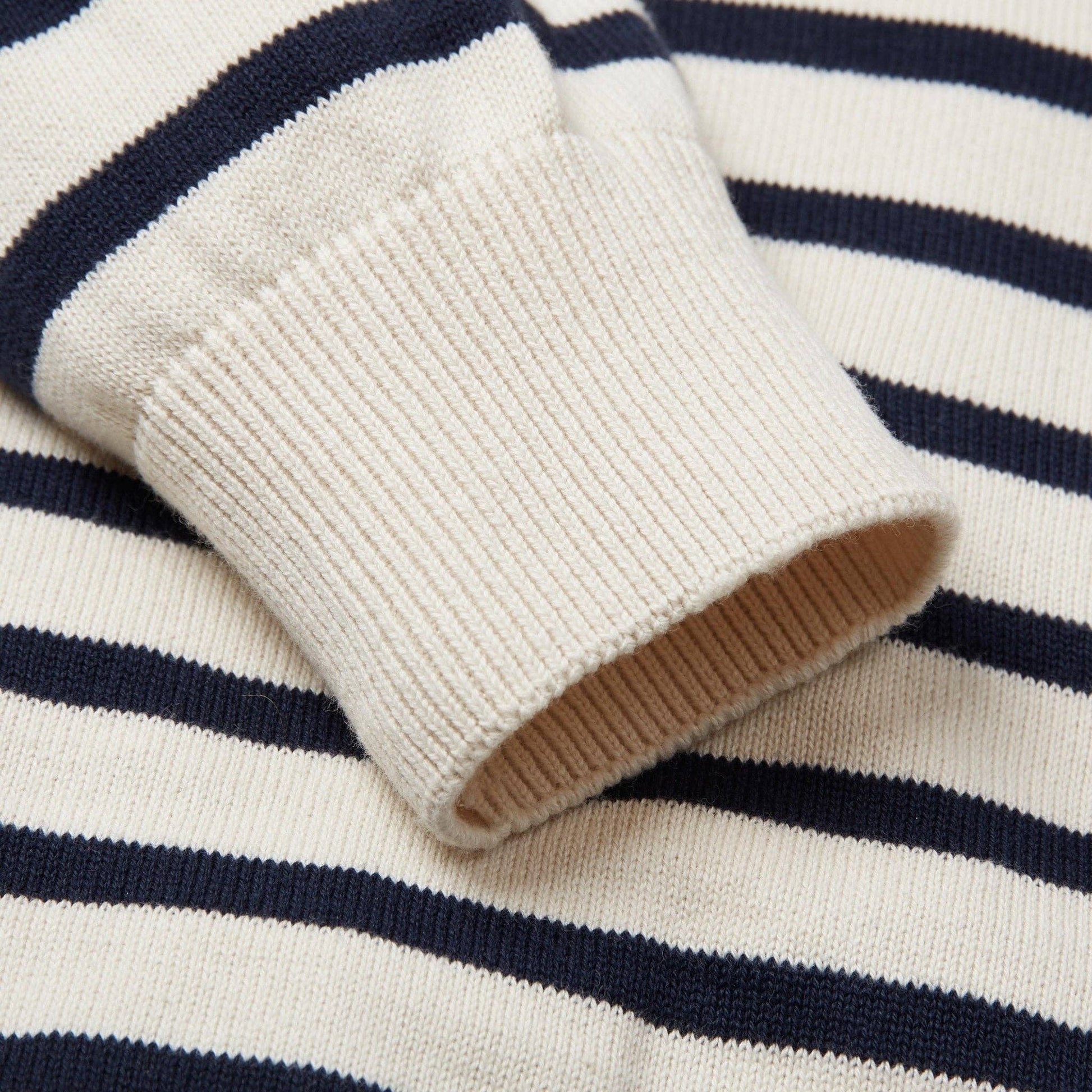 Men's Lightweight Cotton Striped Breton Sweater - Classic Crew Neck Knitwear