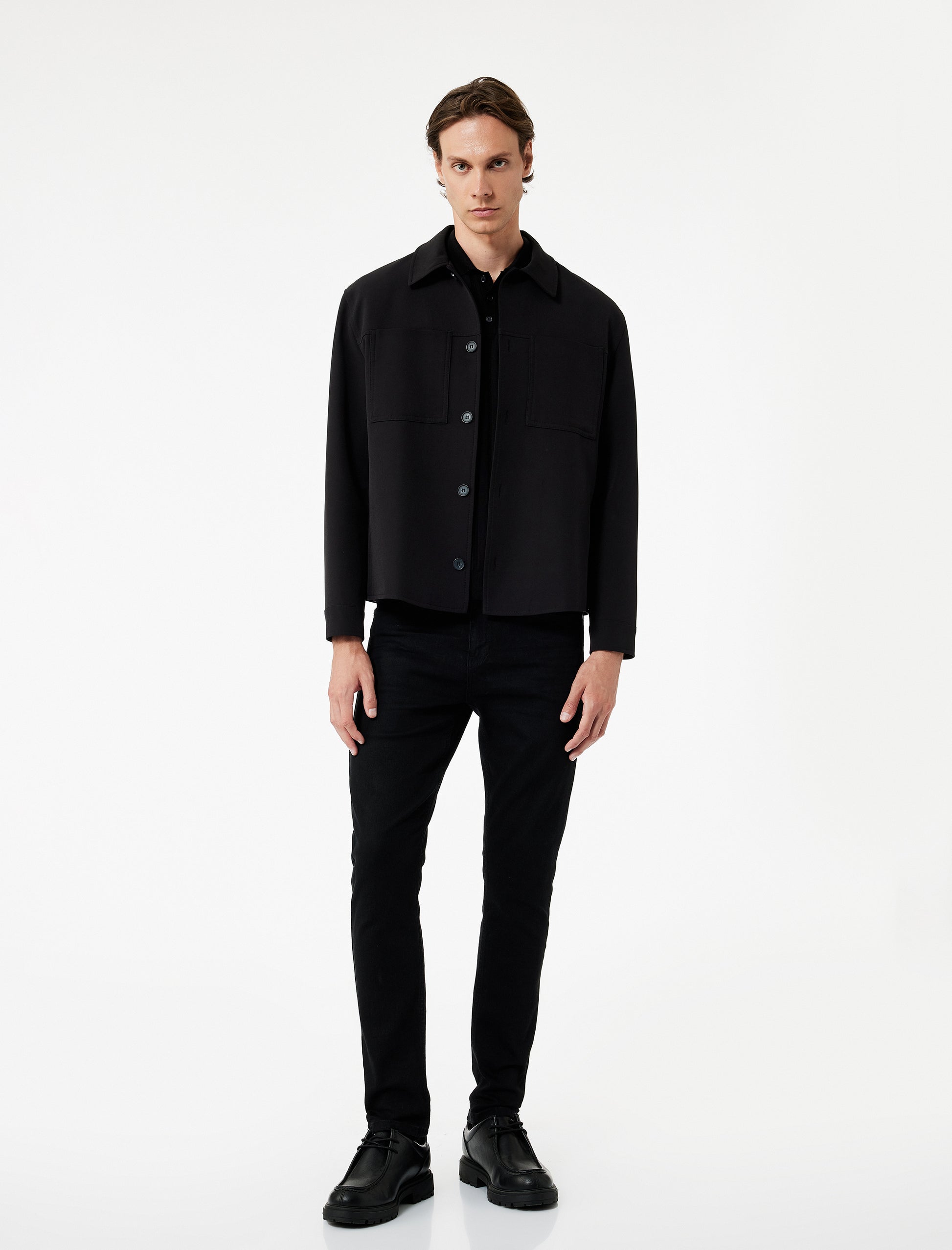 Koton Men's Black Cotton Slim Fit Brad Jeans - Regular Waist Stretch Denim