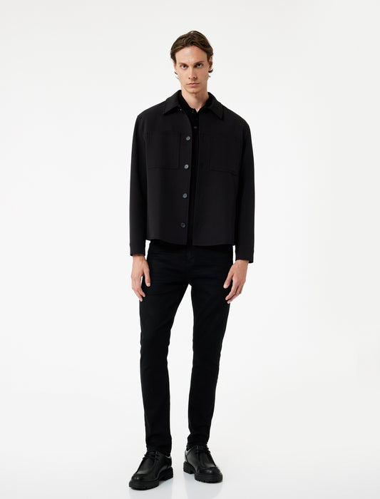 Koton Men's Black Cotton Slim Fit Brad Jeans - Regular Waist Stretch Denim