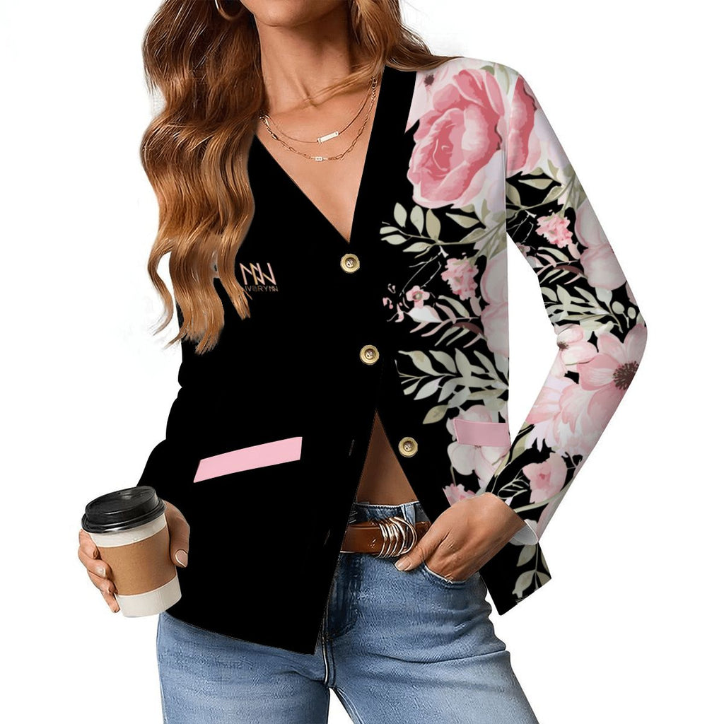 Floral V Neck Lightweight Cardigan