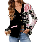 Floral V Neck Lightweight Cardigan