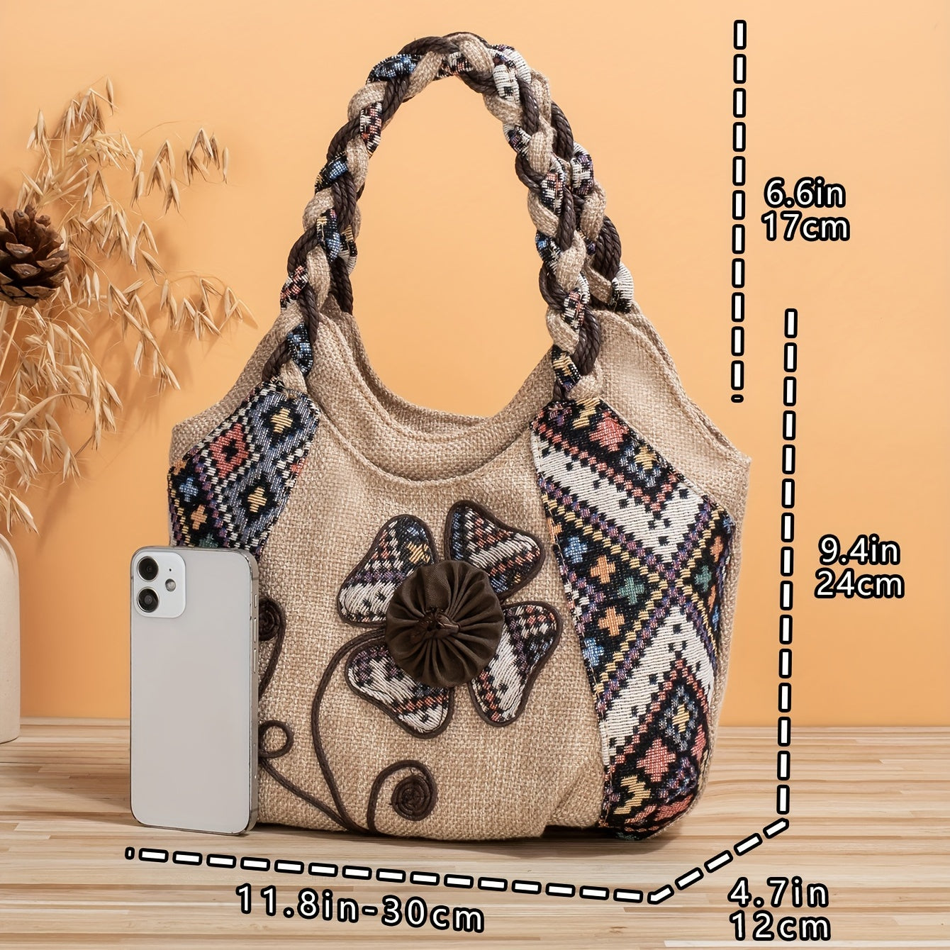 Vintage Floral Embroidered Bohemian Handbag
