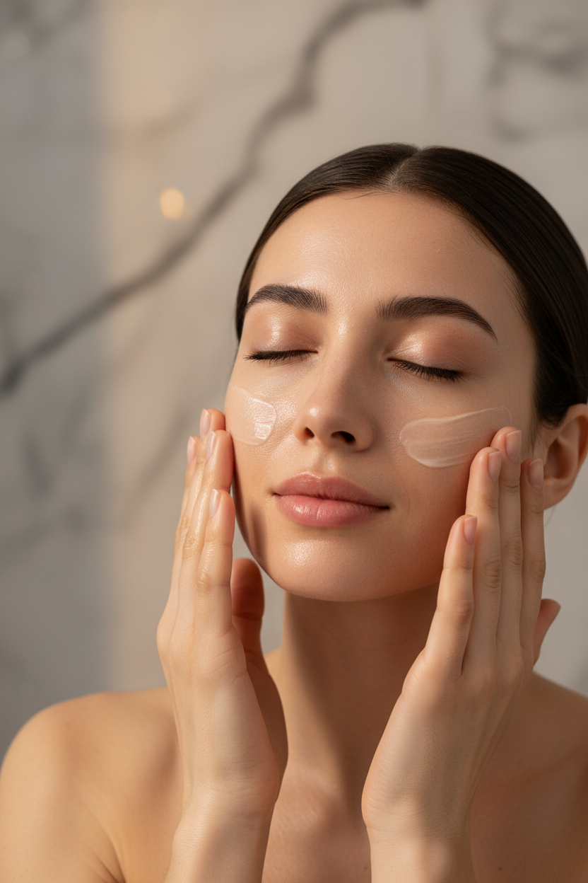 Face Lotion Close Up - Cheeks