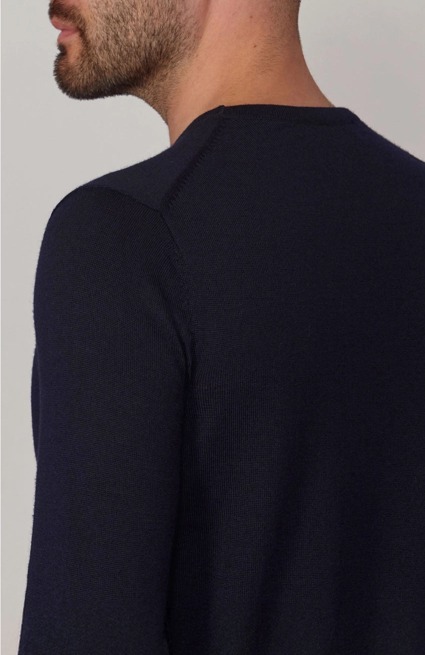 Premium Extra Fine Merino Wool Navy Sweater