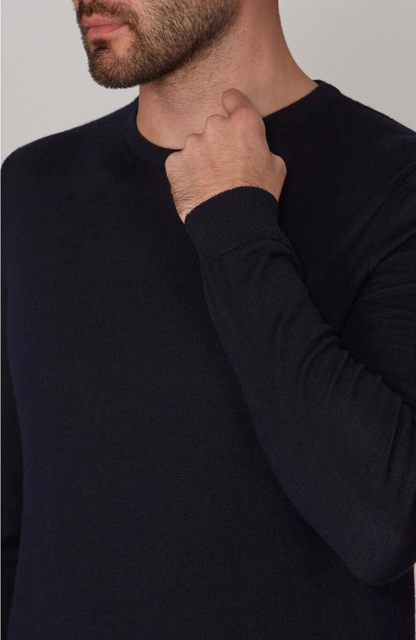 Premium Extra Fine Merino Wool Navy Sweater