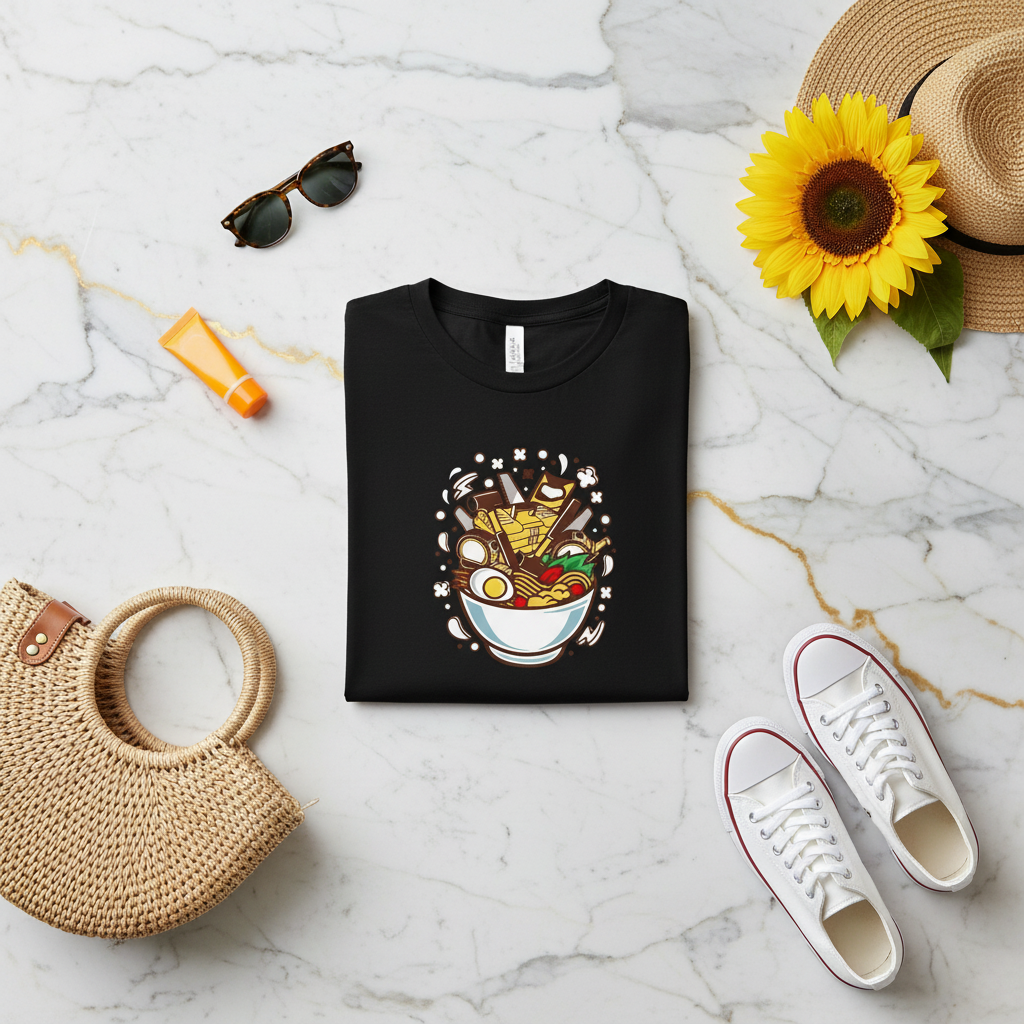 Flat-lay with Sunflower