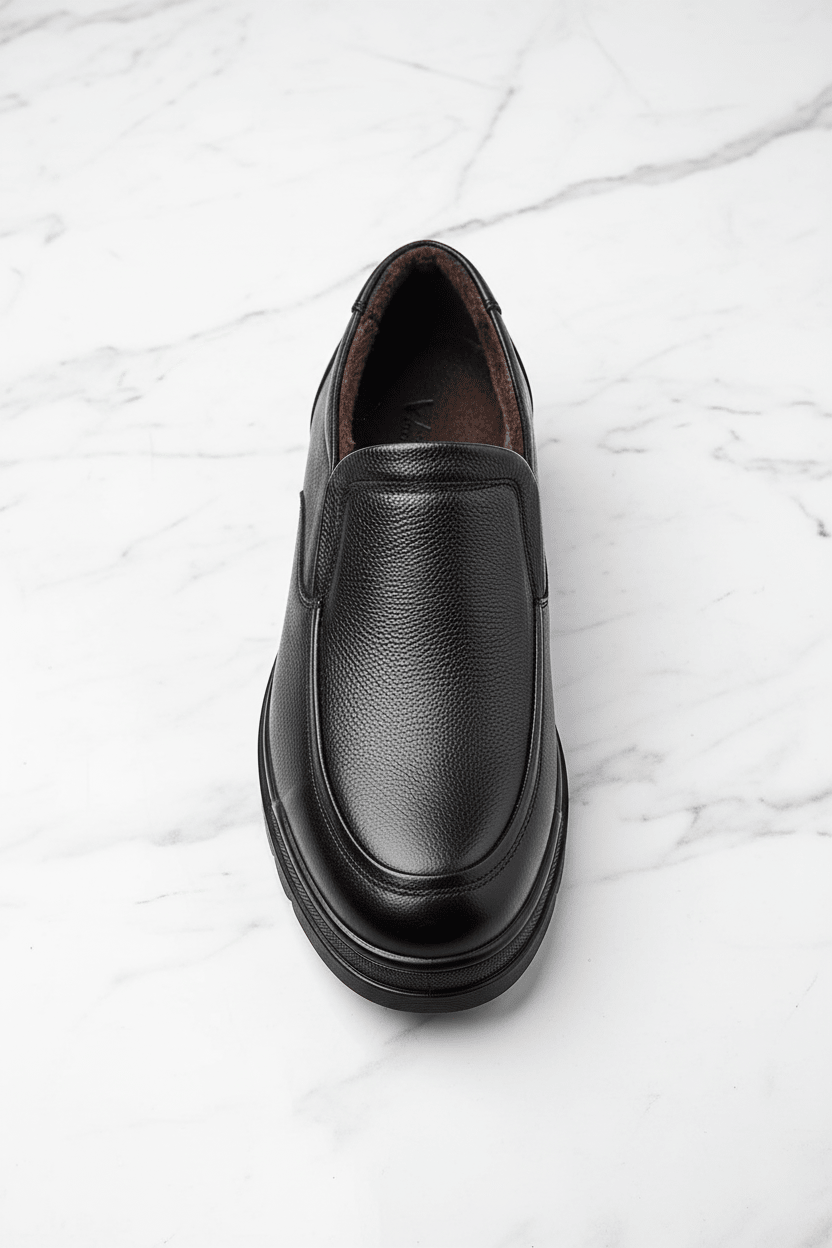 Fleece shoe marble - top down