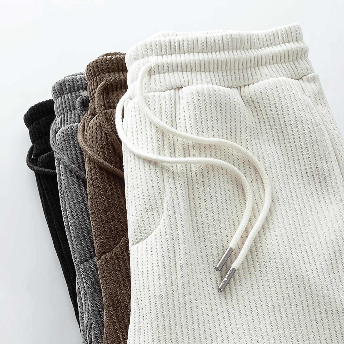 fleece thickened loose straight knited pants - IVORYNN