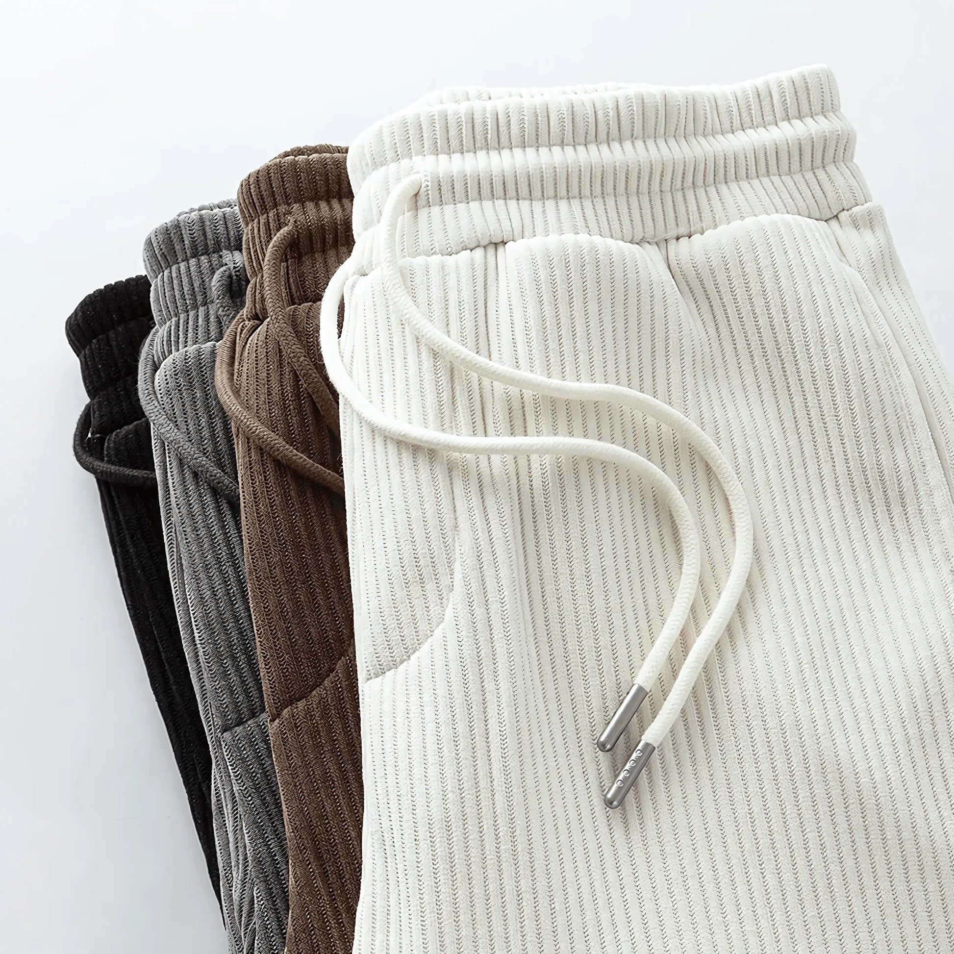 fleece thickened loose straight knited pants - IVORYNN