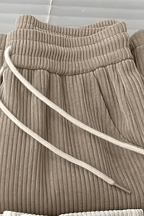 fleece thickened loose straight knited pants - IVORYNN