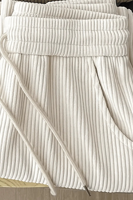 fleece thickened loose straight knited pants - IVORYNN